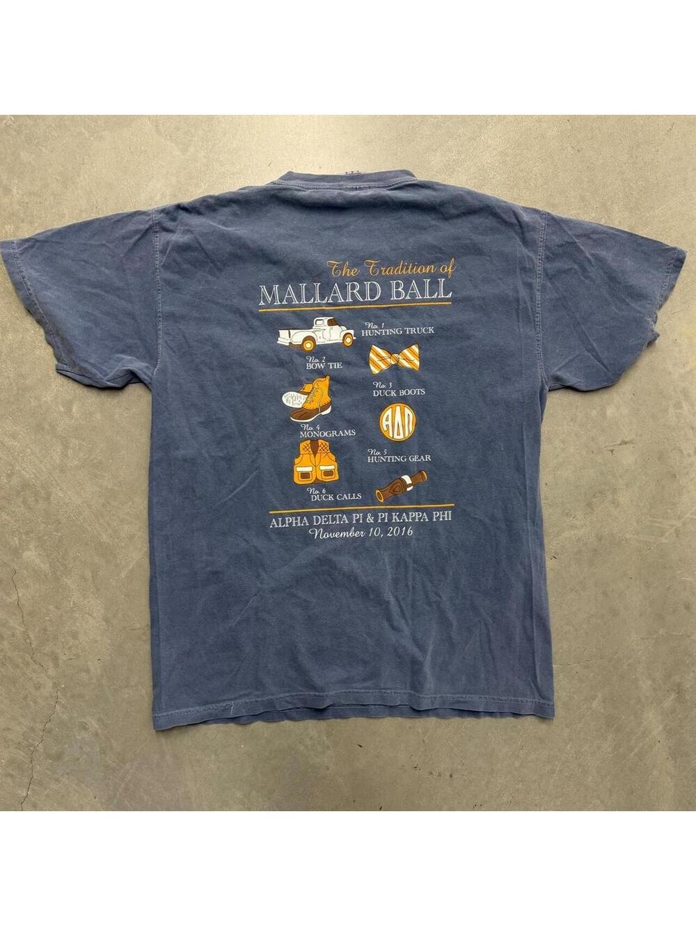 Comfort Colors Alpha Delta Pi Pi Kappa Phi Mallard Ball Tee Sized Large